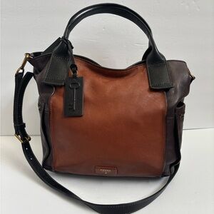 Fossil crossbody shoulderbag Leather Rust shoulderbag Purse organizer